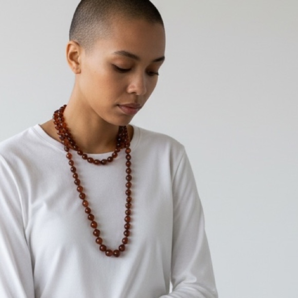 Vintage Cherry Amber Bake-light Bead Necklace - Picture 4 of 9